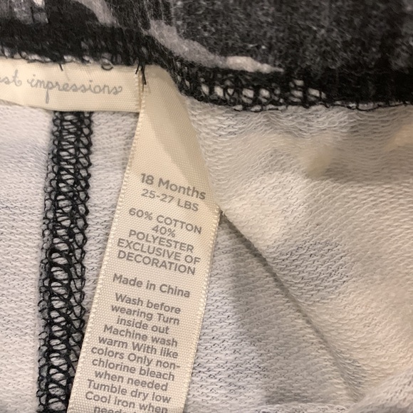 First Impressions Sweatpants in Gray/BlueStripes and Army Print Black/White 18M - Picture 7 of 8